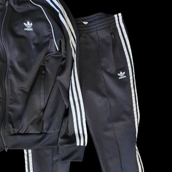 Adidas Black Tracksuit with White Stripes - Picture 11 of 11